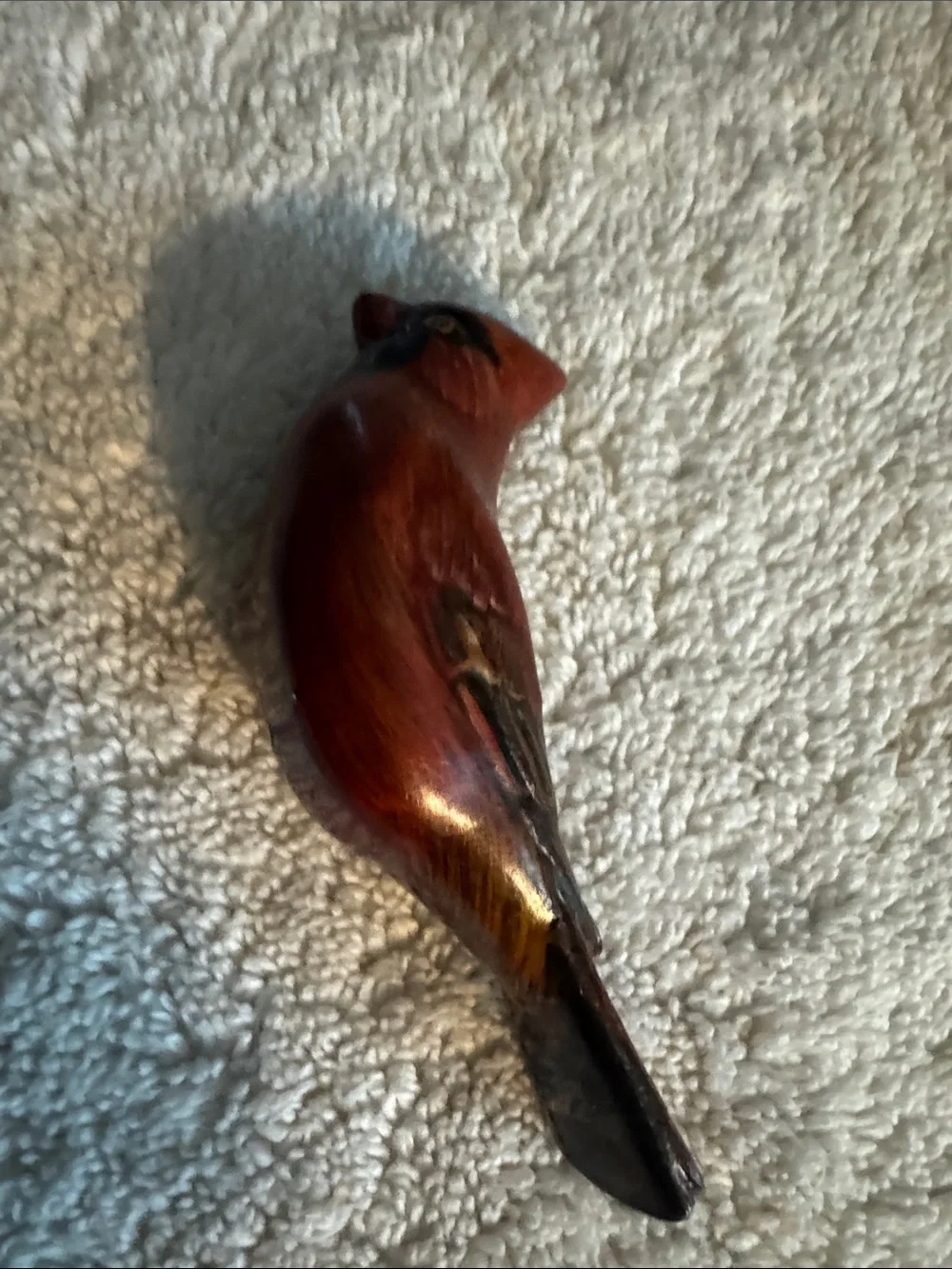 Handcrafted Red Cardinal Bird Figurine - Decorative Bird Statue